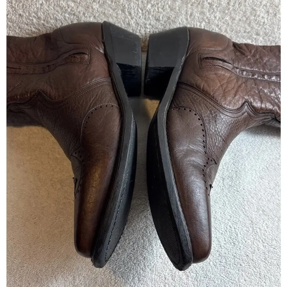 Abilene Western Wingtip Zipper Leather Boots Snip Toe Men’s Size 11.5 D 6443